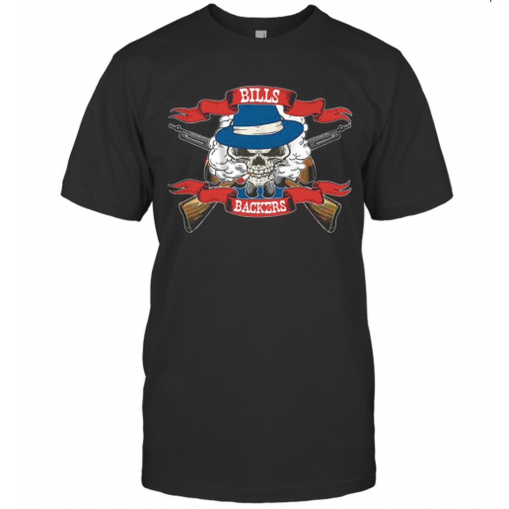 Skull Smoking Bills Backers Sports Fan Graphic Unisex T-Shirt